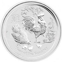 The Perth Mint stříbrná mince Lunar Series II Year of Rooster 2017 1 kg