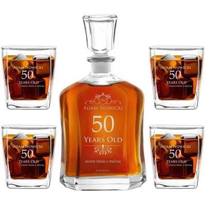 Karafa na whisky Murrano + sada 4 sklenice 0,7l
