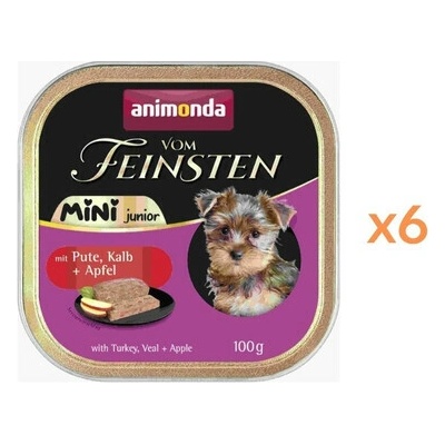Animonda Vom Feinsten Mini Junior s morčacím, teľacím mäsom a jablkom 6x100 g