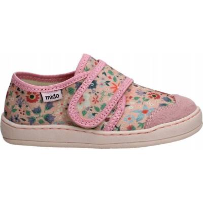 MIDO 60-09 MÄKKÉ papuče TENISKY barefoot KOŽENÉ WILDFLOWER PINK