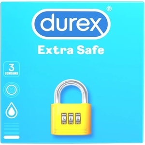  Презервативи, допълнителна защита, 3 броя - Durex Extra Safe (DUREX02102)