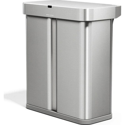 Simplehuman bezdotykový odpadkový kôš DUAL SENSOR 58 L hlasové ovládanie nerez ST2050