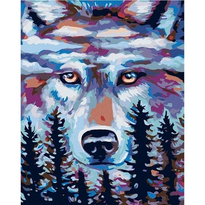 zuty Malování podle čísel Vlk strážce lesů 40 x 50 cm vypnuté plátno na rám
