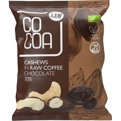 COCOA BIO Kešu ořechy v raw kávové čokoládě 70 g