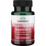 Swanson Resveratrol & Quercetin / with Grape Seed [30 капсули]
