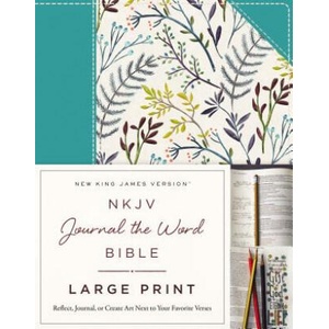 NKJV, Journal the Word Bible, Large Print, Cloth over Board, Blue Floral, Red Letter | Thomas Nelson (ISBN: 9780718090913)