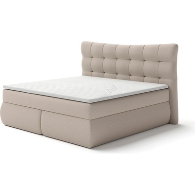 Meble Polskie Boxspring легло SOFIA 180x200 см с матраци и топер, бежово (MF0004)