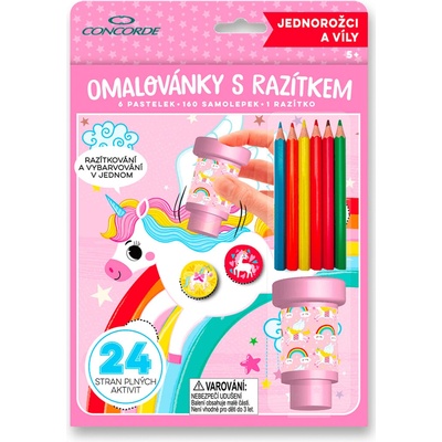 Omalovánky s razítkem CONCORDE Jednorožci a víly