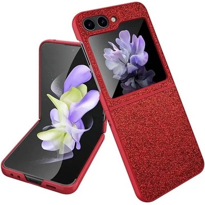 GKK Калъф с Изящна Декорация за Samsung Z Flip 5, Bling Case, Червен (5906601497272)