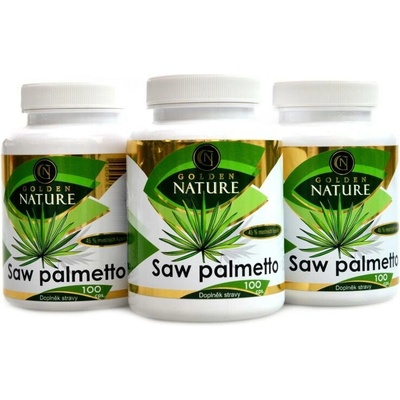 GoldenNature Saw Palmetto 45% mastných kyselin 300 kapsúl