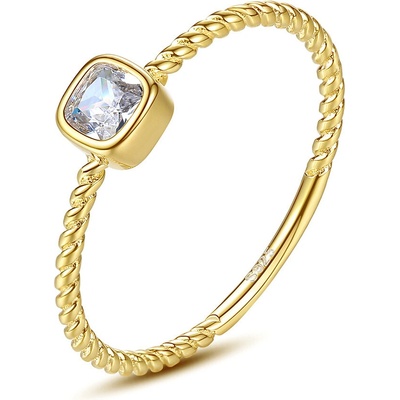 Meucci Pozlacený stříbrný prsten se zirkonem SYR055