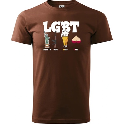 Sablio tričko s potlačou LGBT hnědé