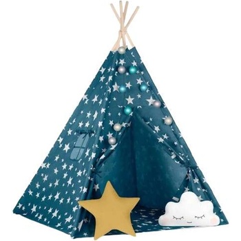 Nukido Индийска палатка Nukido с лампички + аксесоари за подарък - Star - blue (740121)