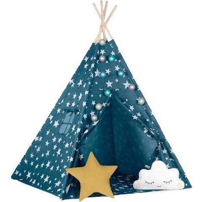 Nukido Индийска палатка Nukido с лампички + аксесоари за подарък - Star - Blue (740121)