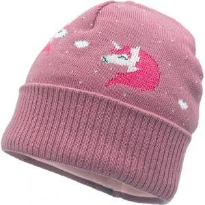 maximo Зимна шапка (beanie) maximo Girl's Unicorn Beanie with Turn-up and Lining Beanie - Foxglove / Sun Pink - размер 49-51 cm (904-2929-0313)