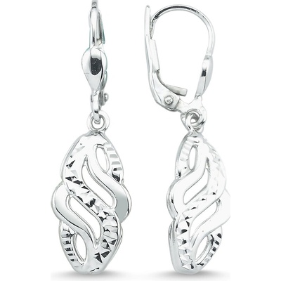 Lillian Vassago náušnice s gravírovaním a ptentovým uzáverom biele zlato LLV75-GER012