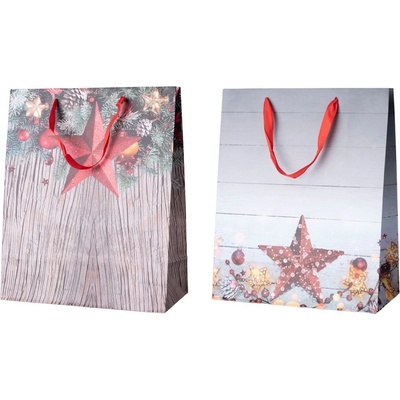 Darčeková taška 260x320 mm vianočné dekorácie mix, farebná