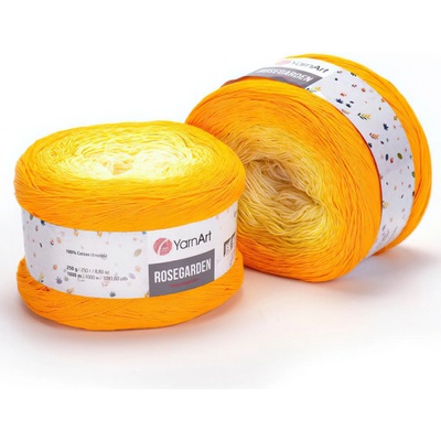 Pletací příze YarnArt ROSEGARDEN 309 žlutá, melírovaná (duhová), efektní, 250g/1000m