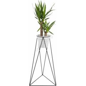 HowHomely Стойка за саксии TRIANGL 90x50 см черен (DD0038)