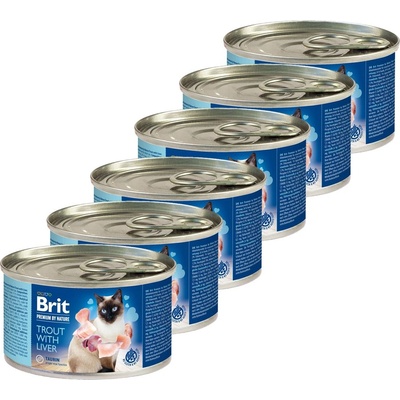 Brit Premium Котешка храна с пъстърва и черен дроб 6 x 200 г
