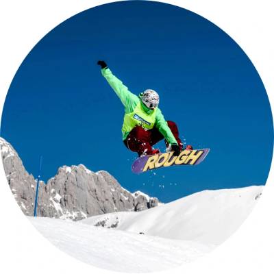 1x Snowboard – jezdec v zelené bundě ve vzduchu – jedlý papír na dort – Hledejceny.cz