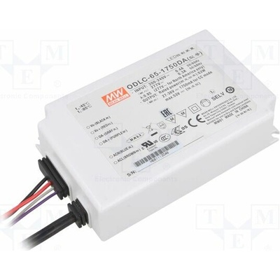 MEAN WELL ODLC-65-1750DA Napájecí zdroj: spínaný; LED; DALI; 63W; 27÷36VDC; 180÷295VAC; IP67
