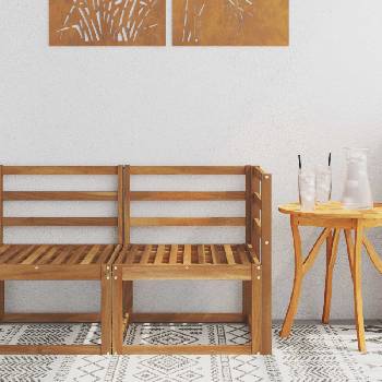 vidaXL Външен ъглов диван Солидно акациево дърво Естествен (900463)