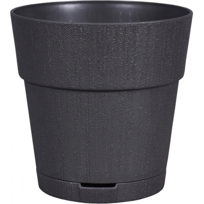 Stefanplast Samozavlažovací květináč Ethica grafit 30 cm