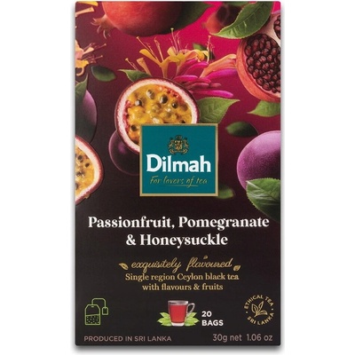 Dilmah Černý čaj Marakuja granátové jablko a zimolez 20 x 2 g
