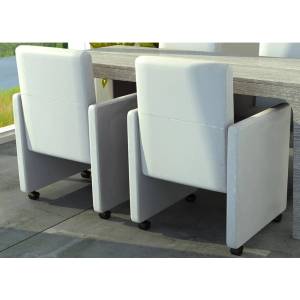 vidaXL Трапезни столове, 2 бр, бели, изкуствена кожа (60347)