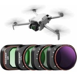 NEEWER Variable ND filter set compatible with DJI Mini 4 Pro, 4 pack ND2-ND3 (1-5 f-stops)/ND64-ND512 (6-9 f-stops) VND/CPL/UV filter drone lens accessories, optical HD glass/aluminum frame - FL-33