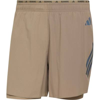 adidas Мъжки шорти за бягане adidas Adi365 Formotion 2in1 Running shorts - Khaki Six / Black (012-4513-0312)