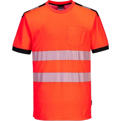 Portwest HI-VIS PW3 T181 Funkčné reflexné tričko HV červená/čierna 4XL