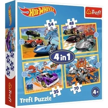 Trefl Trefl: Пъзел с автомобили Hot Wheels - 4 в 1