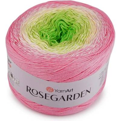 YarnArt Rosegarden 314 růžová zelená