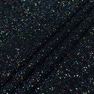Úplet černý, barevný lurex, zlaté glitry, š.155
