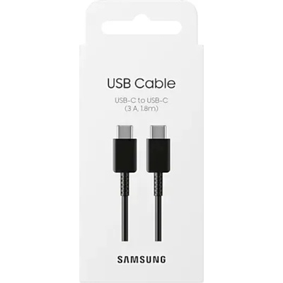 Samsung Оригинален USB-C към USB-C Кабел SAMSUNG 1.8m 3A EP-DX310JBE, Черен (EP-DX310JBEGWW)