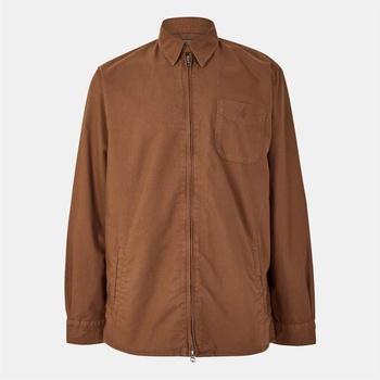 Ralph Lauren Риза с дълъг ръкав Polo Ralph Lauren Men's Garment Dye Cotton Long Sleeve Full Zip Overshirt - Chocolate