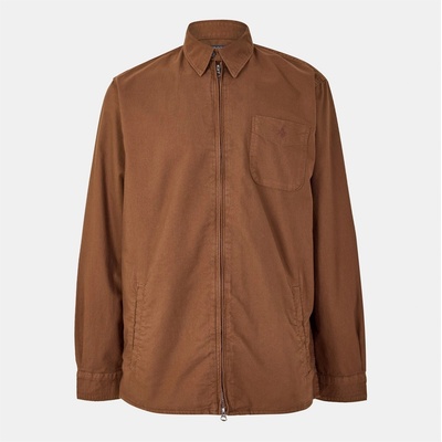 Ralph Lauren Риза с дълъг ръкав Polo Ralph Lauren Men's Garment Dye Cotton Long Sleeve Full Zip Overshirt - Chocolate