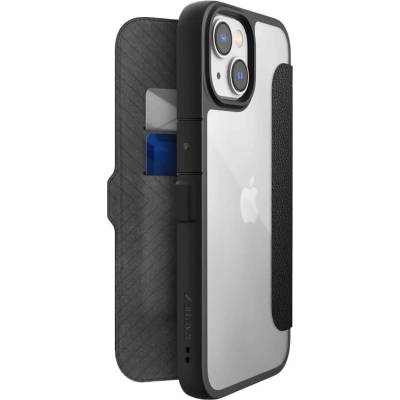 Raptic EcoElement Urban Folio Case - биоразградим хибриден удароустойчив кейс, тип портфейл за iPhone 14 (черен)