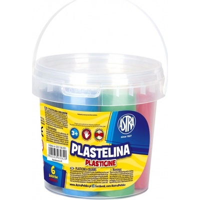 Astra Plastelína vo vedierku 6 farieb 480g (0620)