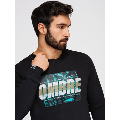Ombre Clothing Черен мъжки пуловер с щампа Ombre Clothing Ombre Clothing | Cheren | МЪЖЕ | S