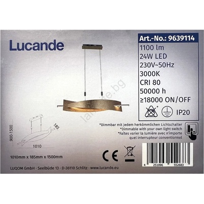 Lucande - LED Димируем пендел MARIJA LED/24W/230V (LW0806)