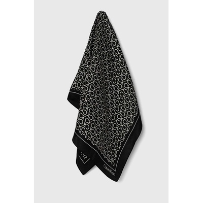 Calvin Klein Копринено шалче Calvin Klein в черно с десен K60K611413 (K60K611413)