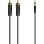 Hama Аудио кабел HAMA, 3.5 mm жак мъжко - 2 x Чинч мъжко, 3.0м, Essential, Черен (00205261)