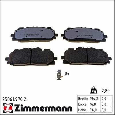 Sada brzdových platničiek kotúčovej brzdy ZIMMERMANN 25861.970.2