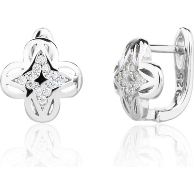 Jan Kos jewellery Stříbrné náušnice s bílým zirkonem MHT-825
