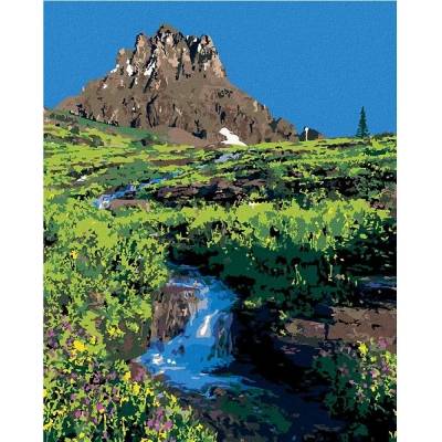 zuty Malování Podle Čísel Hora A Řeka Mezi Květy Ted Davis 40 x 50 Cm Plátno Rám