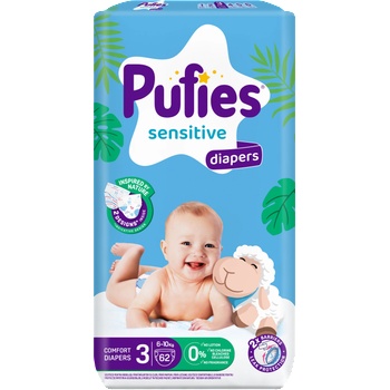 pufies Бебешки пелени Pufies Sensitive размер 3 - 62 броя