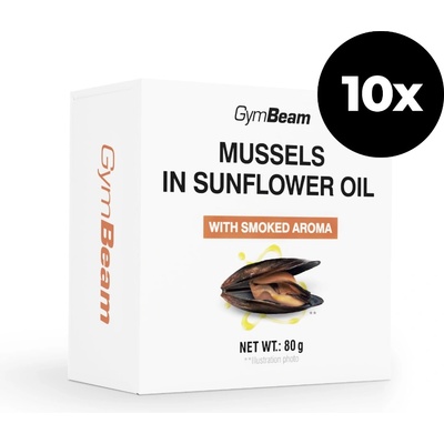GymBeam Миди в слънчогледово олио с опушен аромат 10 x 80 g